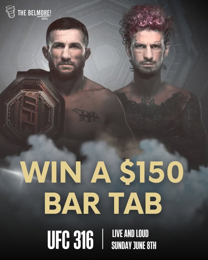 Featured image for “UFC 316 Live and Loud at Belmore Hotel: Win a $150 Bar Tab!”